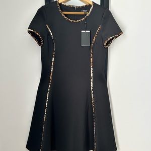 Donna Karan Animal Trim, Fit & Flare Dress